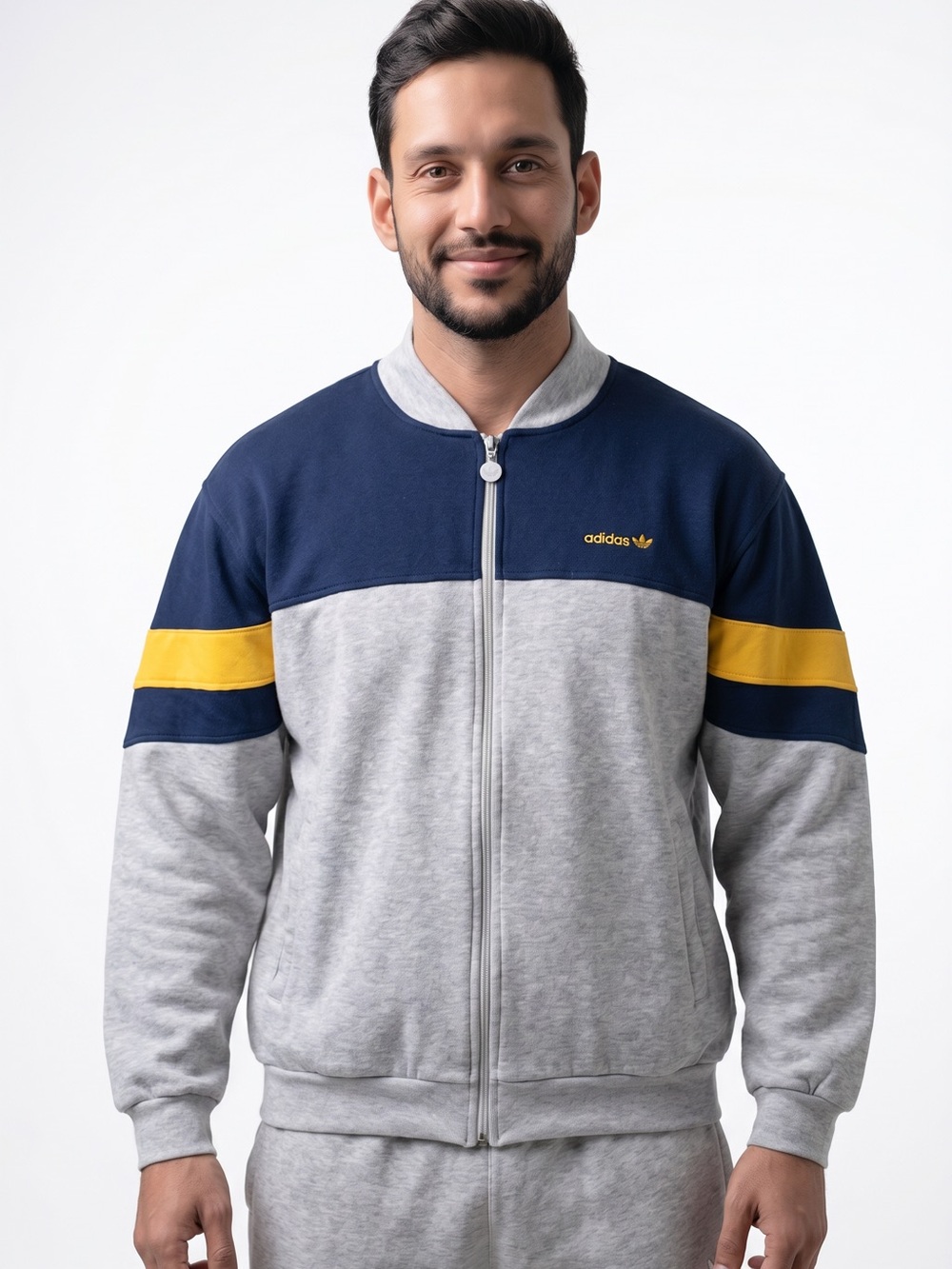 🕶️Vintage 80s Adidas Track Jacket | Gray + Navy‎ | Size L